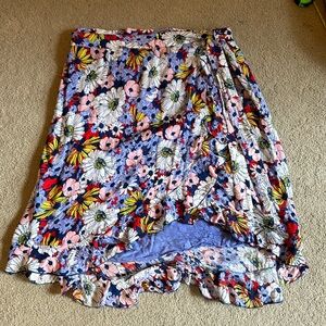Floral Wrap Skirt 3X Anthropologie